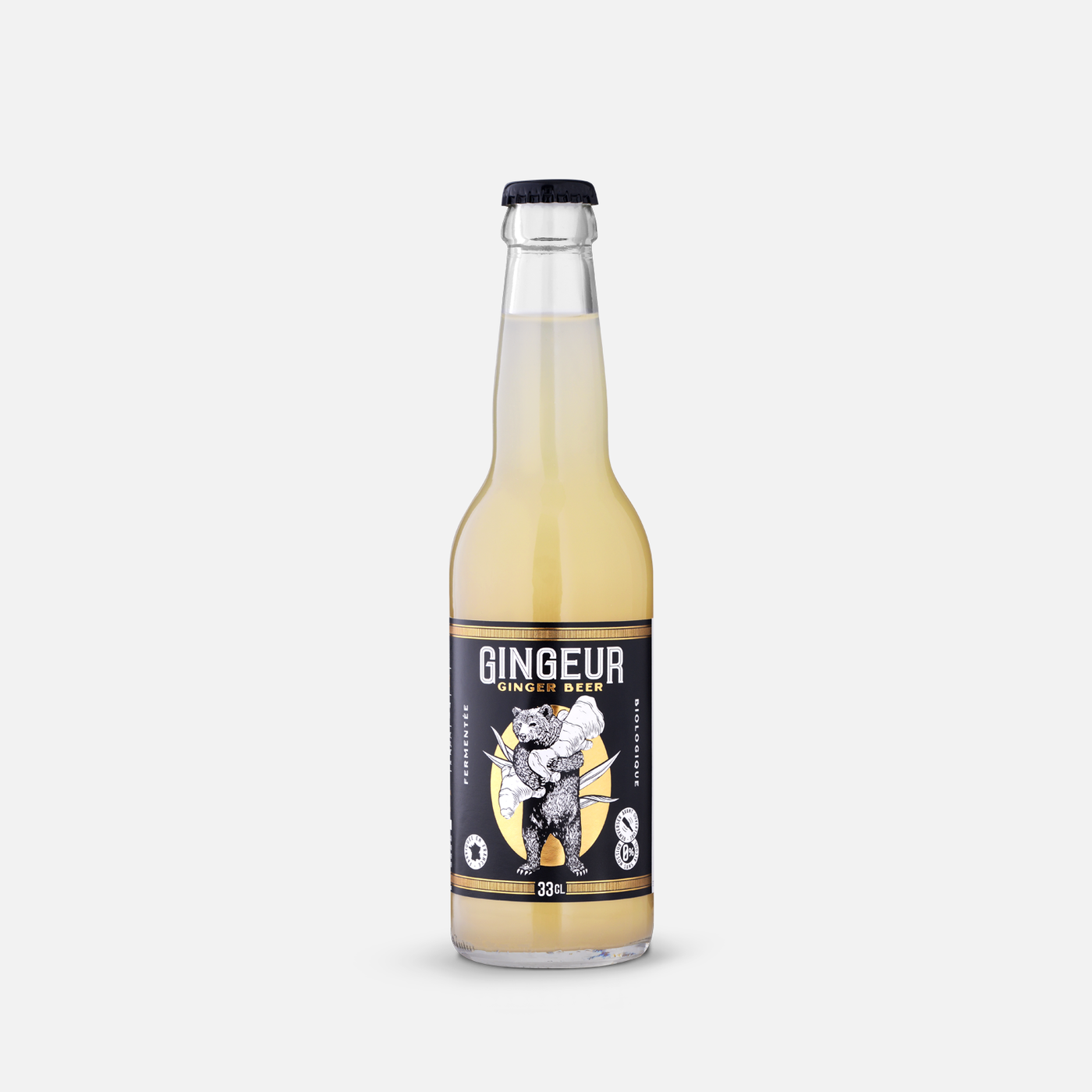 GINGEUR Ginger Beer Original - Biologique & Naturellement Fermenté - Bouteille 12x33cl - Retrait Pick-up Anglet uniquement